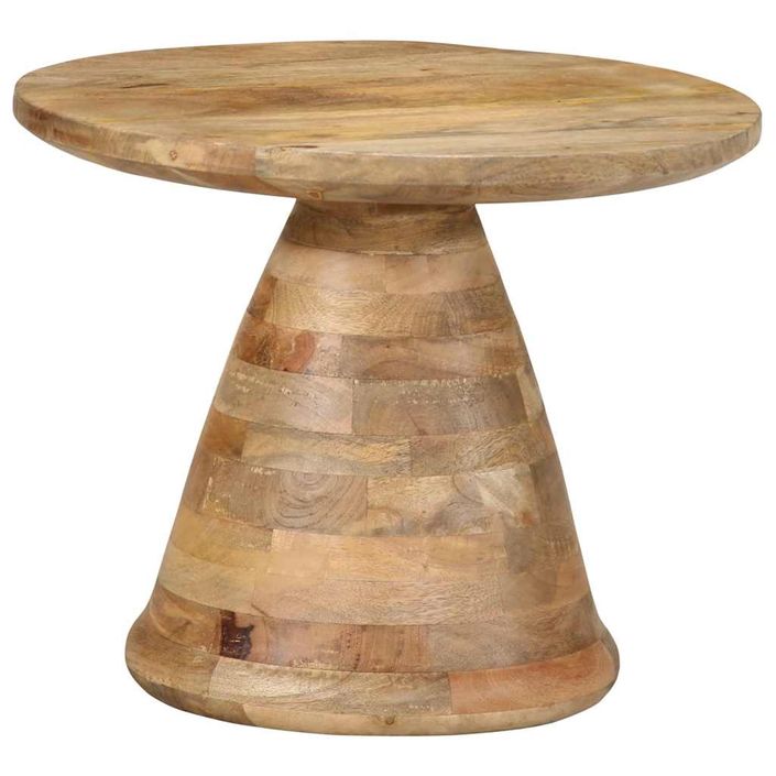 Table d'appoint Ø50x40 cm bois de manguier massif - Photo n°11