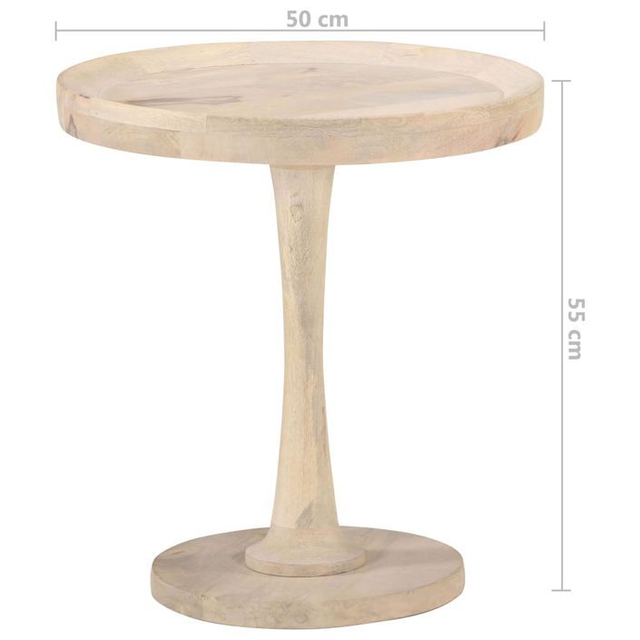 Table d'appoint Ø50x55 cm Bois de manguier massif - Photo n°4