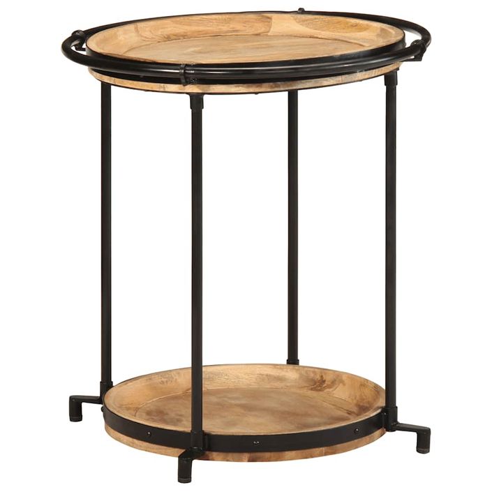 Table d'appoint Ø55x60 cm bois de manguier massif - Photo n°1