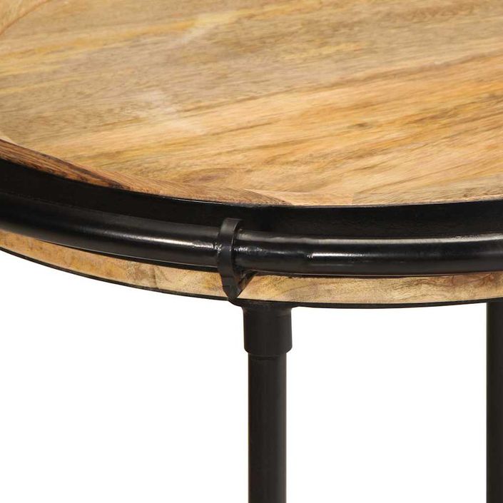 Table d'appoint Ø55x60 cm bois de manguier massif - Photo n°4