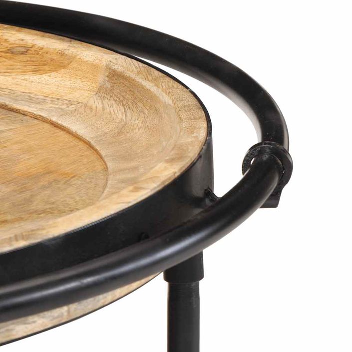 Table d'appoint Ø55x60 cm bois de manguier massif - Photo n°5