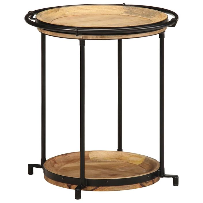 Table d'appoint Ø55x60 cm bois de manguier massif - Photo n°9