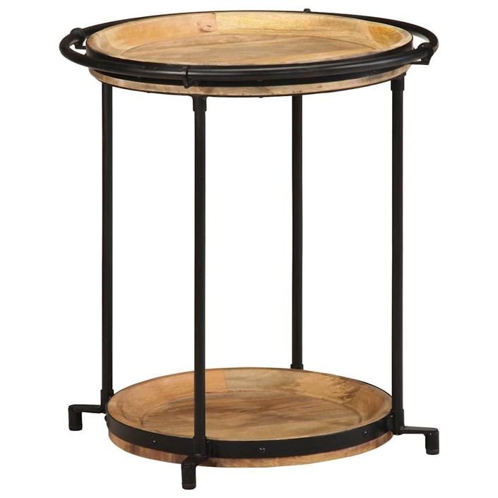 Table d'appoint Ø55x60 cm bois de manguier massif - Photo n°10