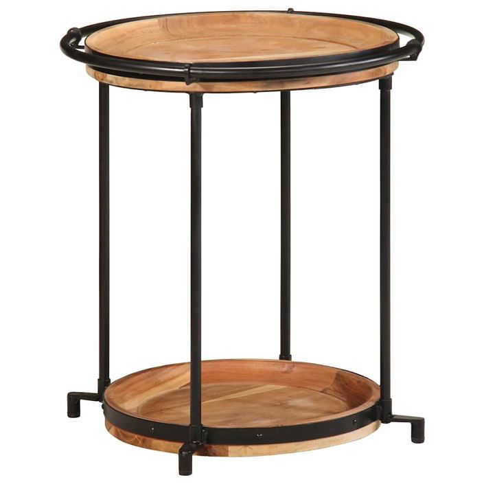 Table d'appoint Ø55x60 cm bois massif d'acacia - Photo n°1