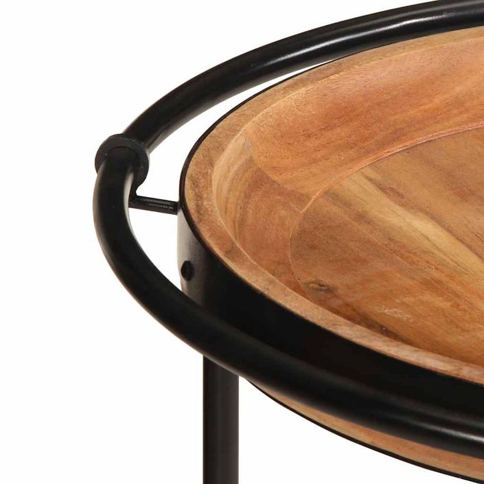 Table d'appoint Ø55x60 cm bois massif d'acacia - Photo n°4