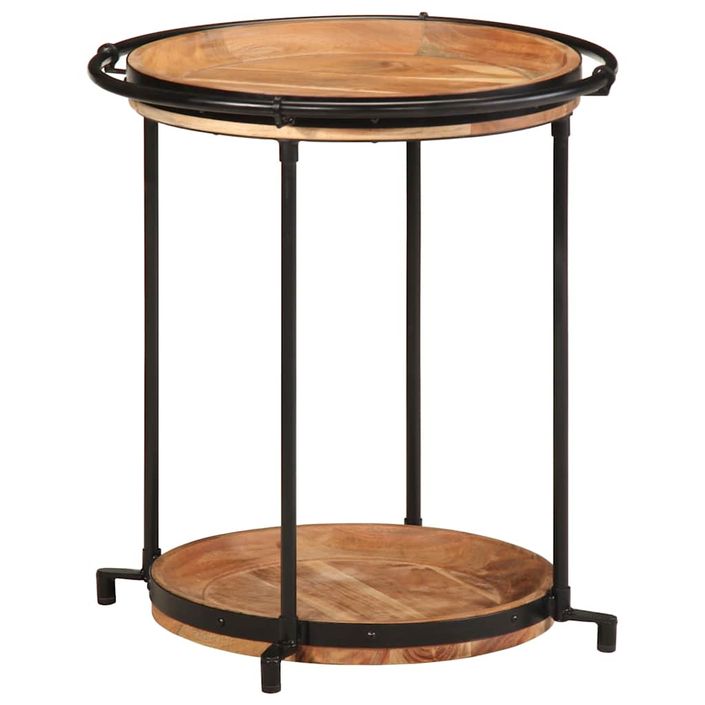 Table d'appoint Ø55x60 cm bois massif d'acacia - Photo n°9