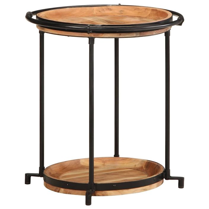 Table d'appoint Ø55x60 cm bois massif d'acacia - Photo n°10
