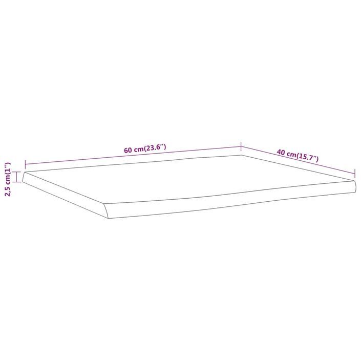 Table d'appoint 60x40x2,5cm bois massif acacia bordure assortie - Photo n°9