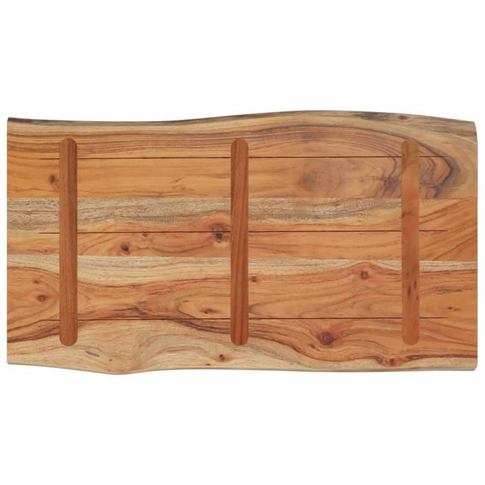 Table d'appoint 70x40x2,5cm bois massif acacia bordure assortie - Photo n°4