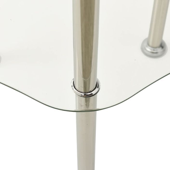 Table d'appoint à 2 niveaux Transparent 38x38x50cm Verre trempé 3 - Photo n°4