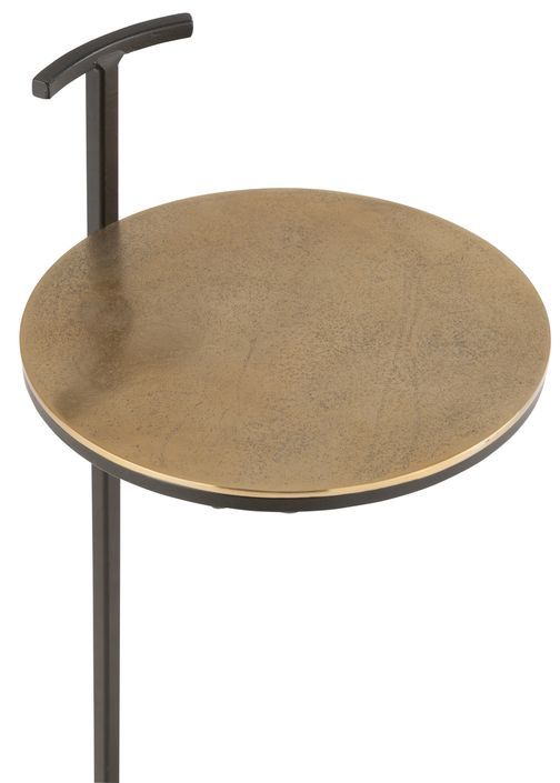 Table d'appoint aluminium noir et doré Tania D 25 cm - Photo n°2