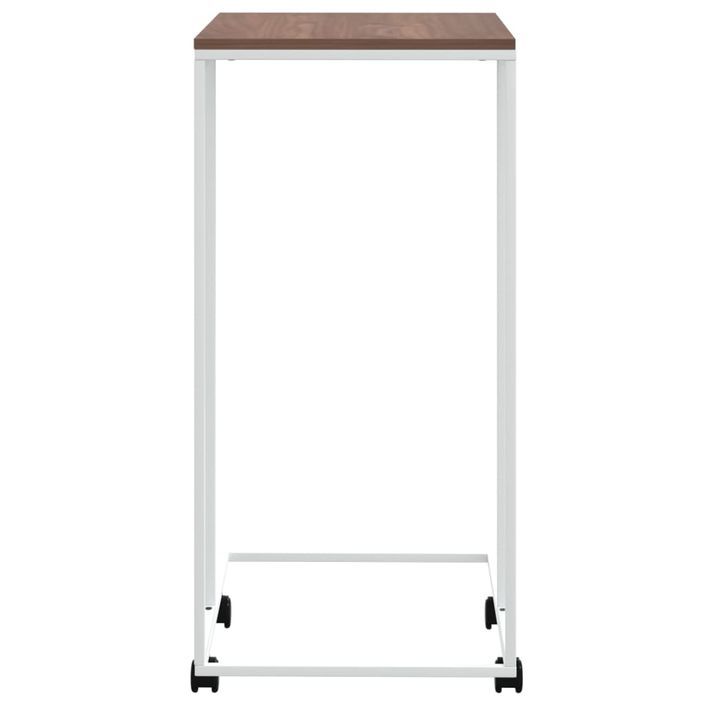 Table d'appoint avec roues Blanc 40x30x63,5cm Bois d'ingénierie - Photo n°4