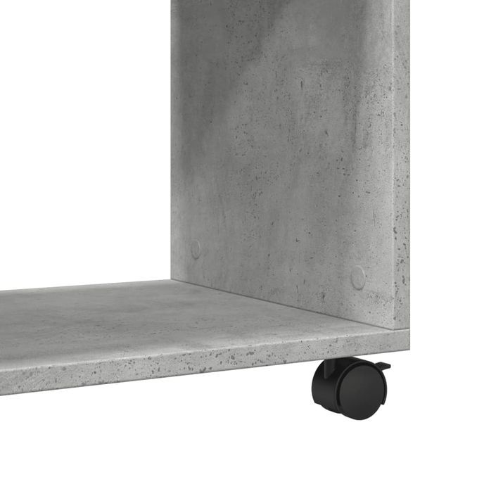 Table d'appoint avec roues gris béton bois d'ingénierie - Photo n°8