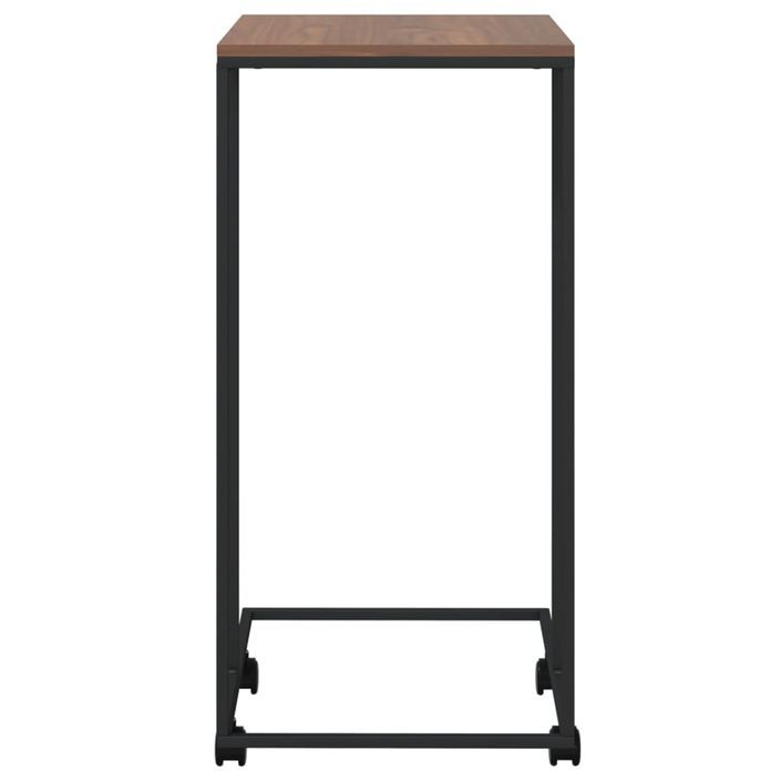 Table d'appoint avec roues Noir 40x30x63,5 cm Bois d'ingénierie - Photo n°4