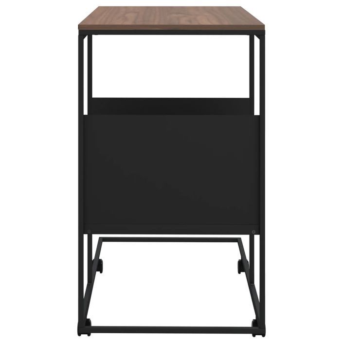 Table d'appoint avec roues noir 55x36x63,5 cm bois d'ingénierie - Photo n°4