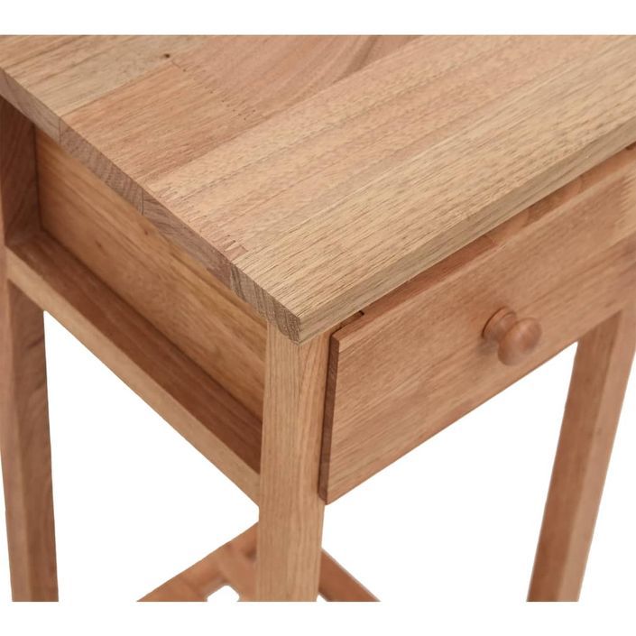 Table d'appoint avec tiroir 25x25x60 cm Bois massif de noyer - Photo n°7