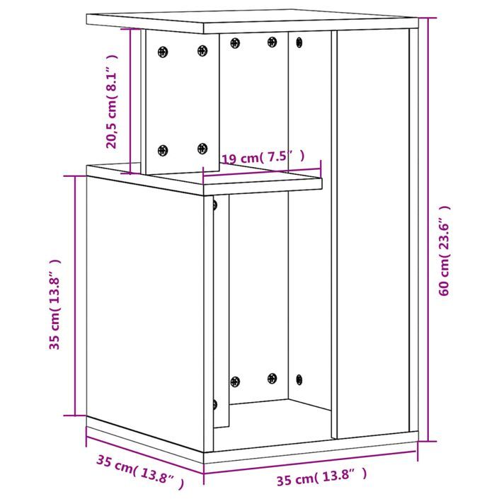 Table d'appoint blanc 35x35x60 cm bois d’ingénierie - Photo n°10