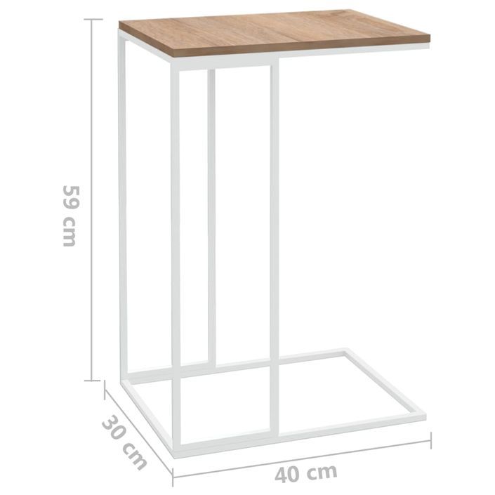 Table d'appoint Blanc 40x30x59 cm - Photo n°7