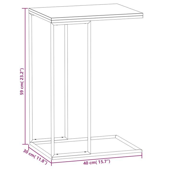 Table d'appoint Blanc 40x30x59 cm Bois d'ingénierie - Photo n°6