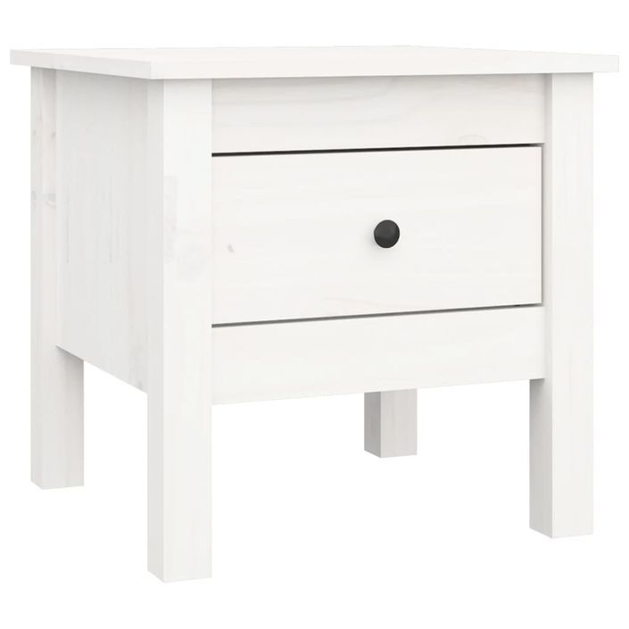 Table d'appoint Blanc 40x40x39 cm Bois massif de pin - Photo n°2