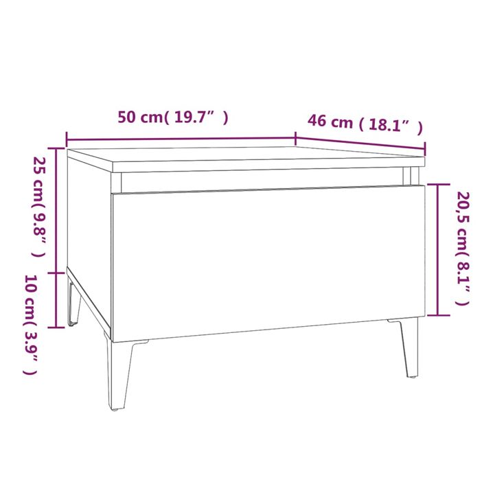 Table d'appoint Blanc 50x46x35 cm Bois d'ingénierie - Photo n°10