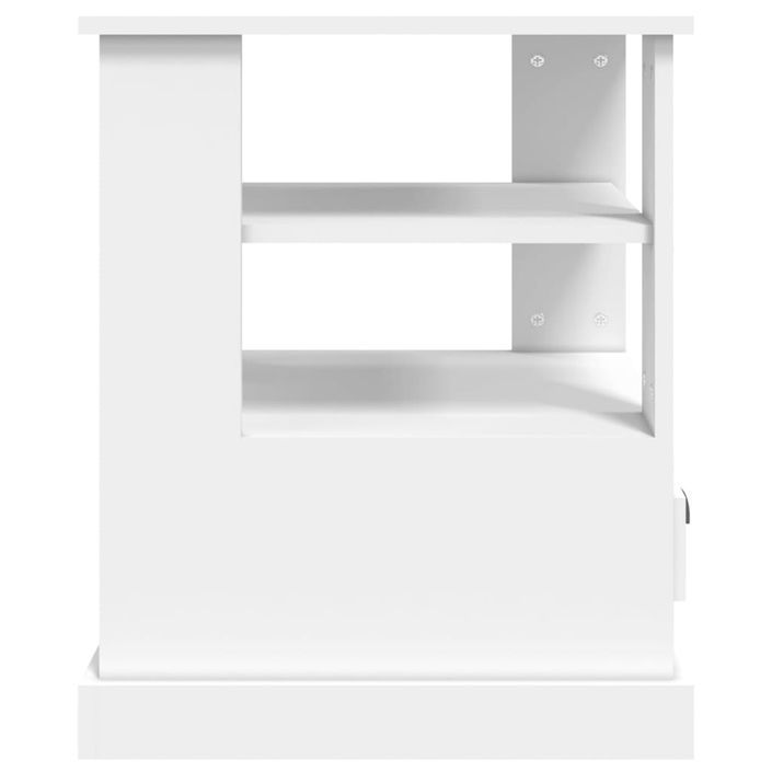 Table d'appoint blanc 50x50x60 cm bois d’ingénierie - Photo n°7