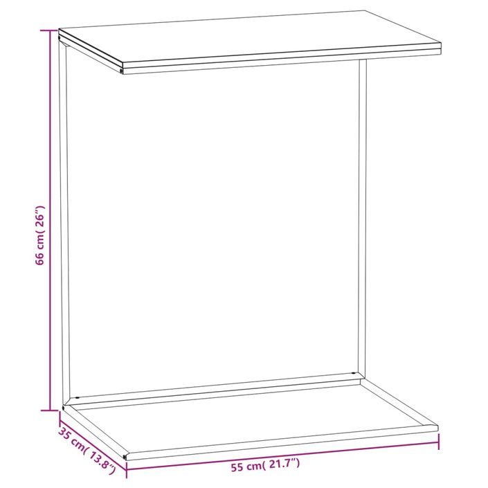 Table d'appoint Blanc 55x35x66 cm Bois d'ingénierie - Photo n°6