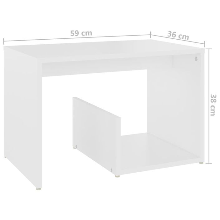 Table d'appoint Blanc 59x36x38 cm - Photo n°6