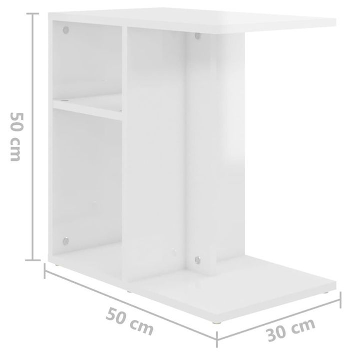 Table d'appoint Blanc brillant 50x30x50 cm - Photo n°8