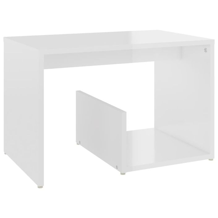 Table d'appoint Blanc brillant 59x36x38 cm - Photo n°1