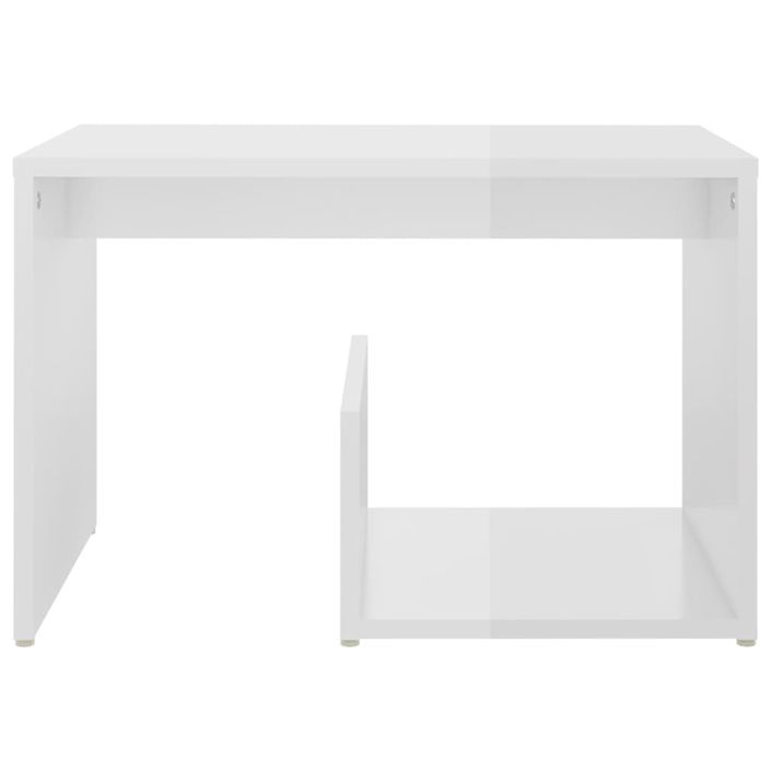 Table d'appoint Blanc brillant 59x36x38 cm - Photo n°4