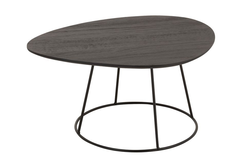 Table d'appoint bois massif ovale marron Jemi L 60 cm - Photo n°1
