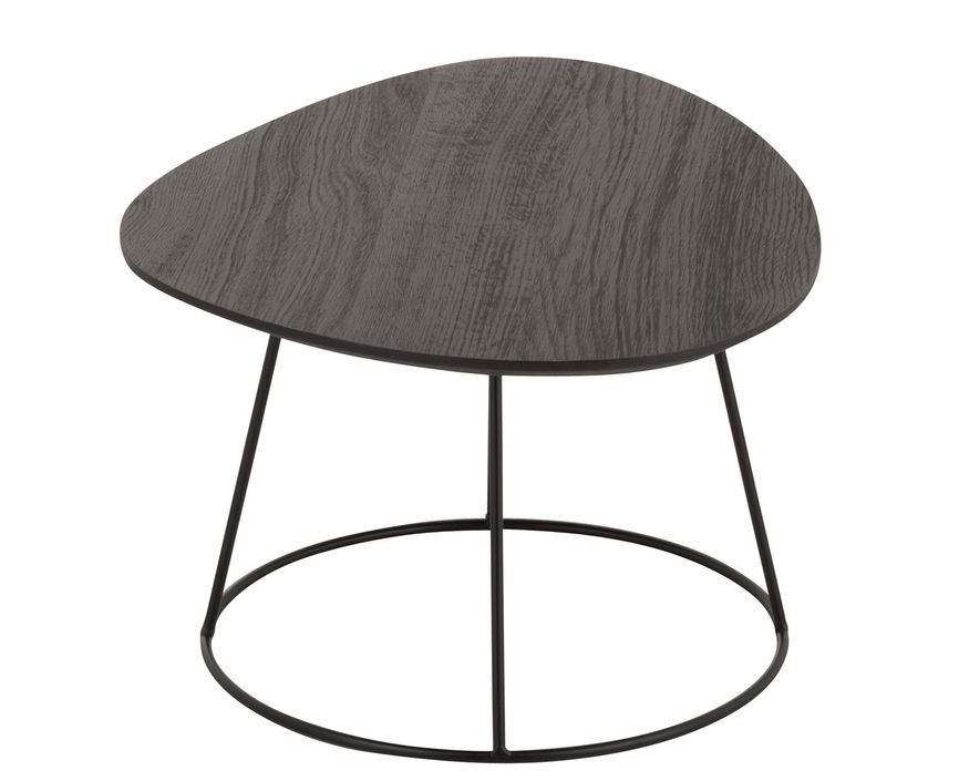 Table d'appoint bois massif ovale marron Jemi L 60 cm - Photo n°3
