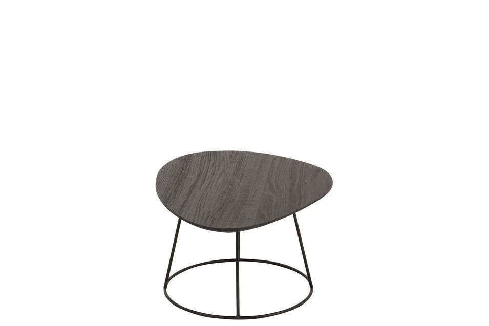 Table d'appoint bois massif ovale marron Jemi L 60 cm - Photo n°5