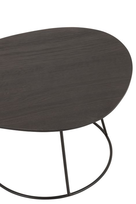 Table d'appoint bois massif ovale marron Jemi L 60 cm - Photo n°6