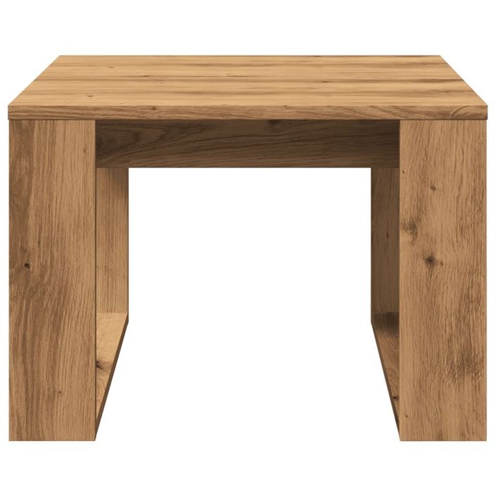 Table d'appoint chêne artisanal 50x50x35 cm bois d'ingénierie - Photo n°4