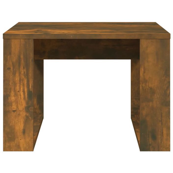 Table d'appoint Chêne fumé 50x50x35 cm Bois d'ingénierie - Photo n°5