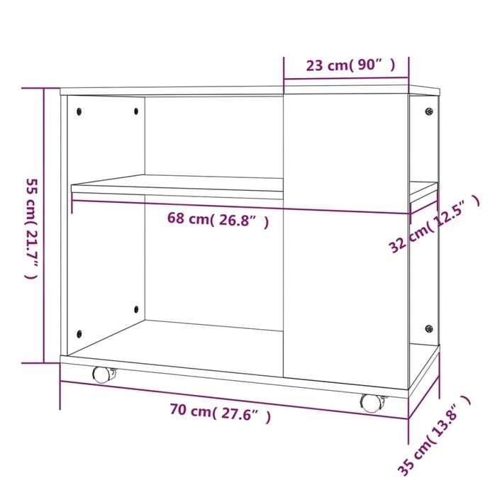 Table d'appoint Chêne fumé 70x35x55 cm Bois d'ingénierie - Photo n°7