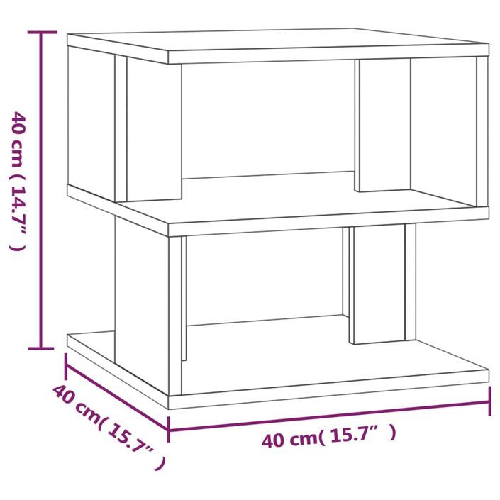 Table d'appoint Chêne marron 40x40x40 cm Bois d'ingénierie - Photo n°7