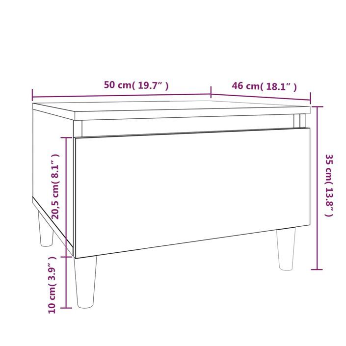 Table d'appoint Chêne marron 50x46x35 cm Bois d'ingénierie - Photo n°10