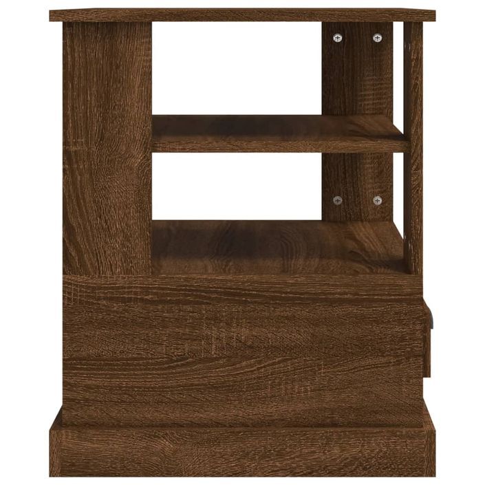 Table d'appoint chêne marron 50x50x60 cm bois d'ingénierie - Photo n°7