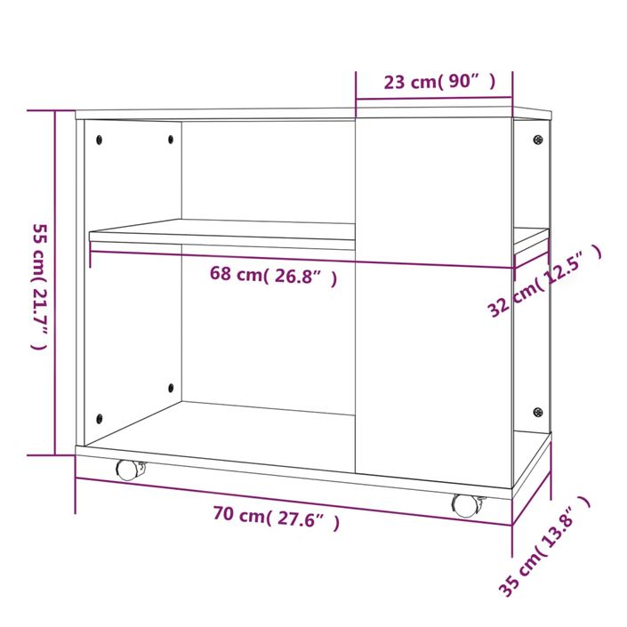 Table d'appoint Chêne marron 70x35x55 cm Bois d'ingénierie - Photo n°7