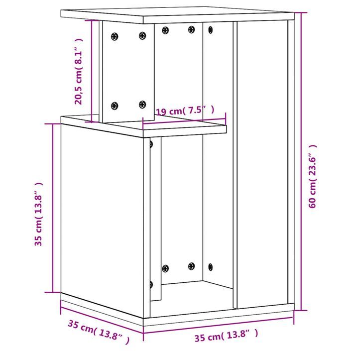 Table d'appoint chêne sonoma 35x35x60 cm bois d'ingénierie - Photo n°10