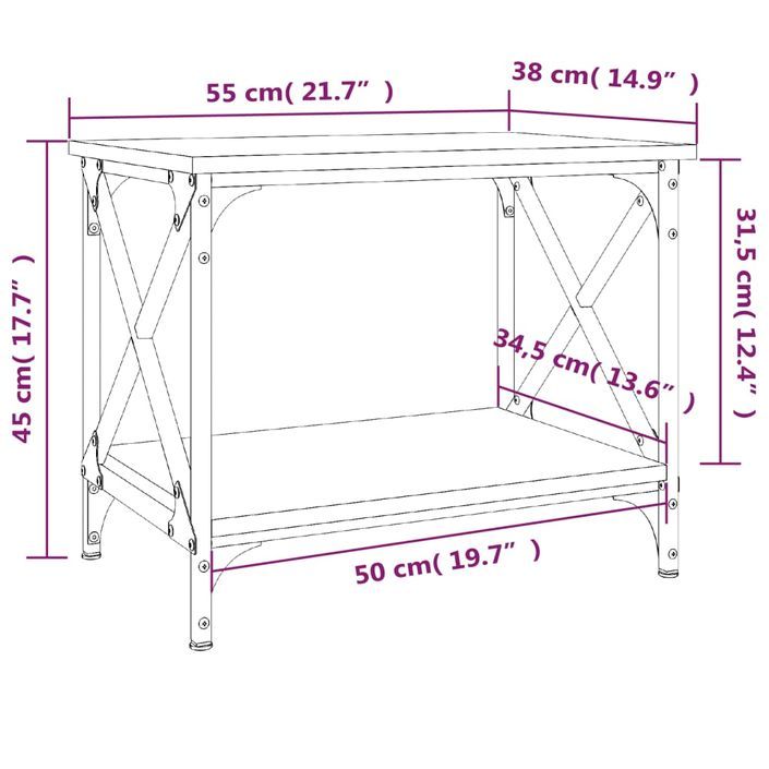 Table d'appoint Chêne sonoma 55x38x45 cm Bois d'ingénierie - Photo n°8