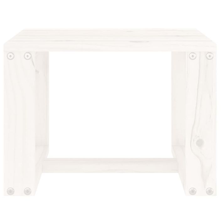 Table d'appoint de jardin blanc 40x38x28,5cm bois massif de pin - Photo n°3