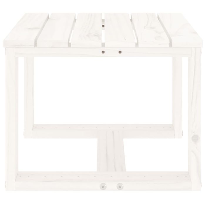 Table d'appoint de jardin blanc 40x38x28,5cm bois massif de pin - Photo n°4