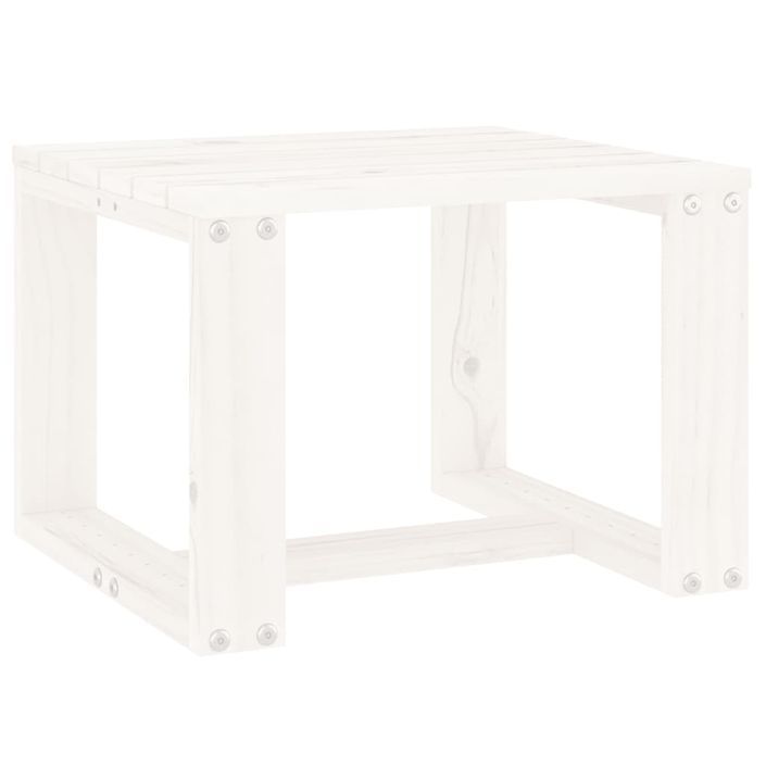 Table d'appoint de jardin blanc 40x38x28,5cm bois massif de pin - Photo n°5