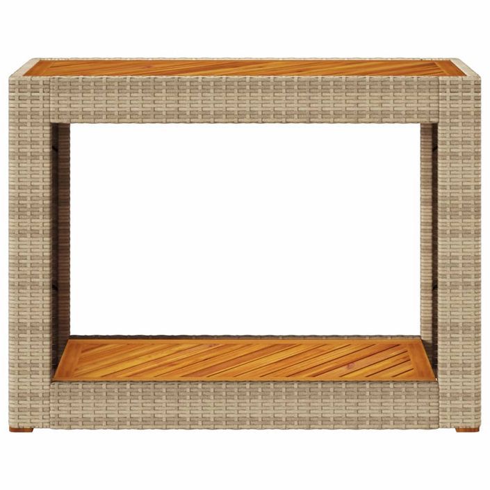 Table d'appoint de jardin dessus en bois beige 100x40x75 cm - Photo n°6