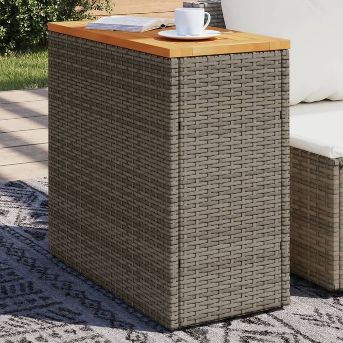 Table d'appoint de jardin dessus en bois gris 58x27,5x55 cm - Photo n°2