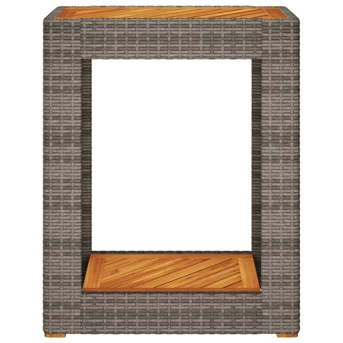 Table d'appoint de jardin dessus en bois gris 60x40x75 cm - Photo n°6